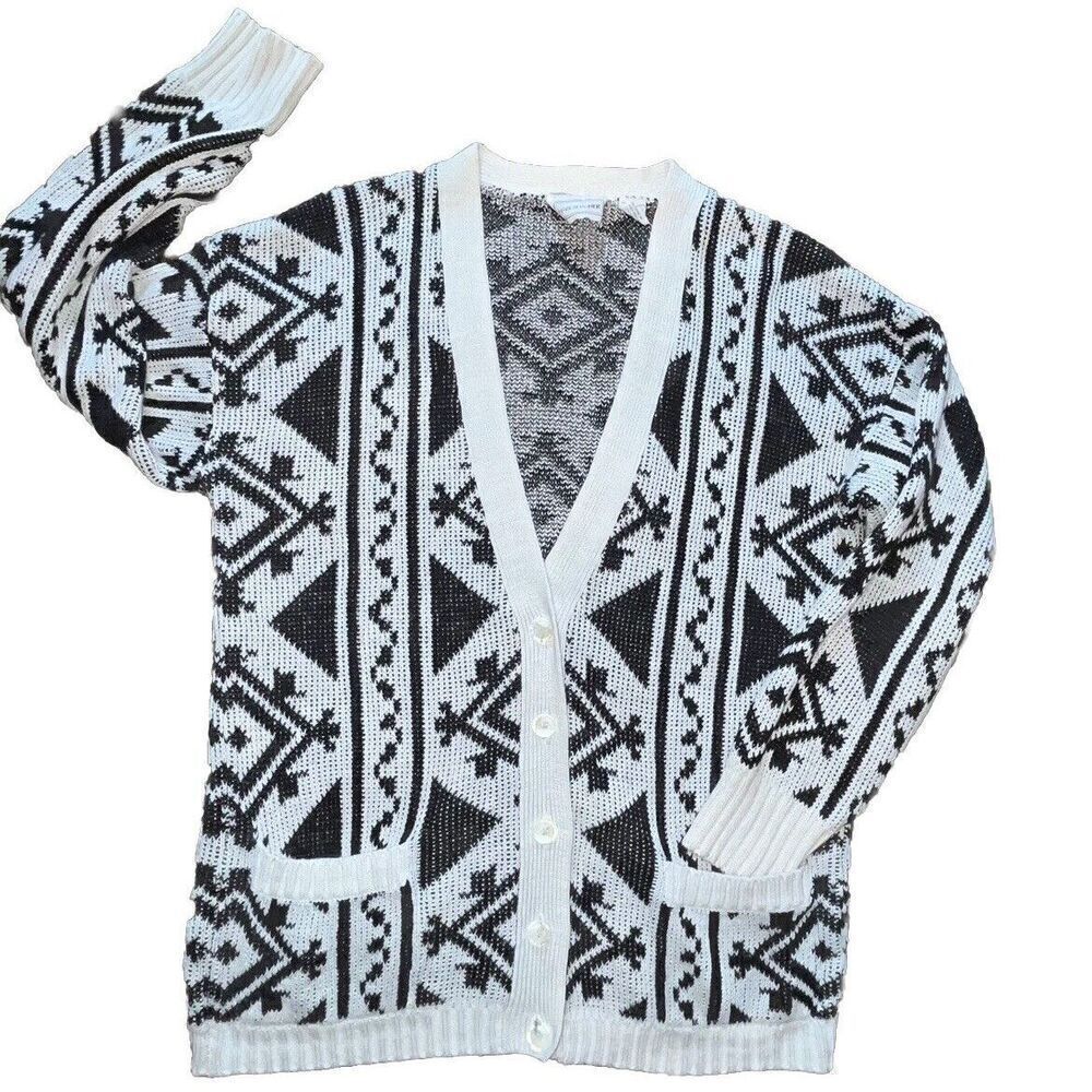 VTG 90s Women’s‎ Haberdasher Cardigan Size S Geometric Streetwear Academia